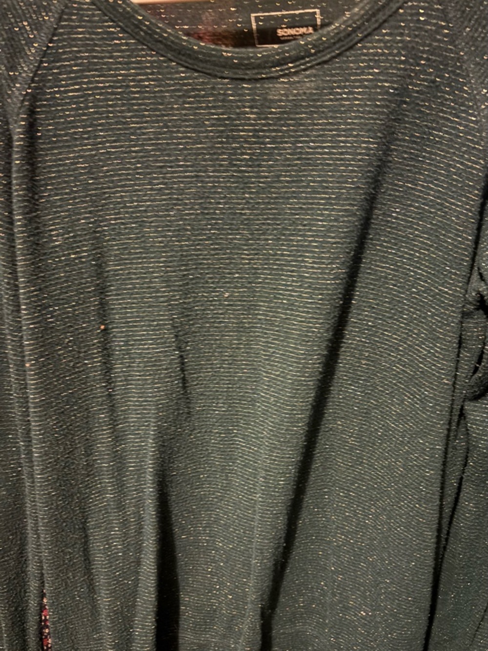 Sonoma Sparkle Crewneck Sweater in Dark Teal with Gold Flecks